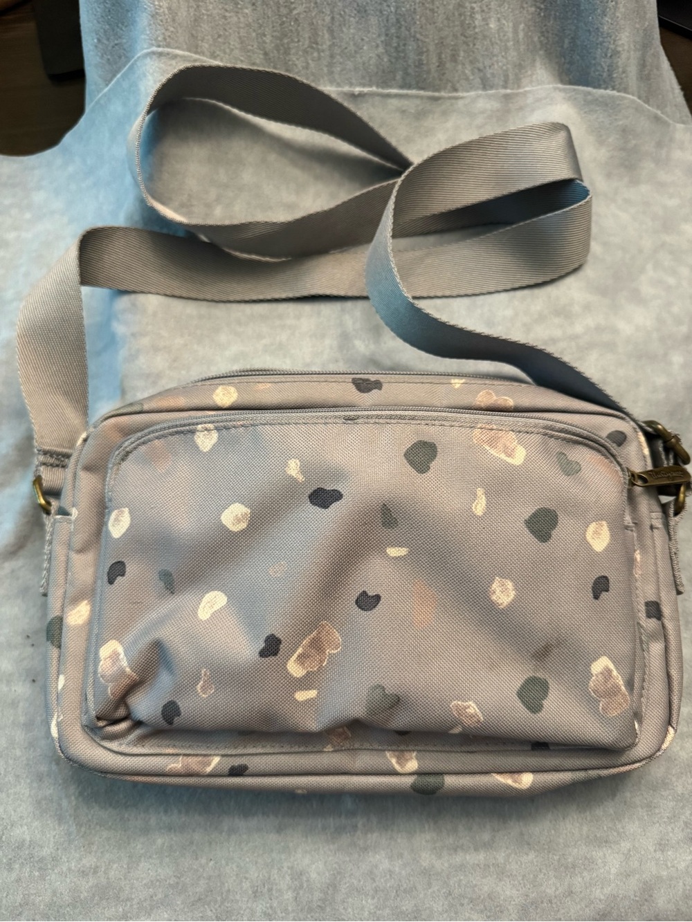 thirty-one Gray Crossbody Bag with Metallic Accent Spots